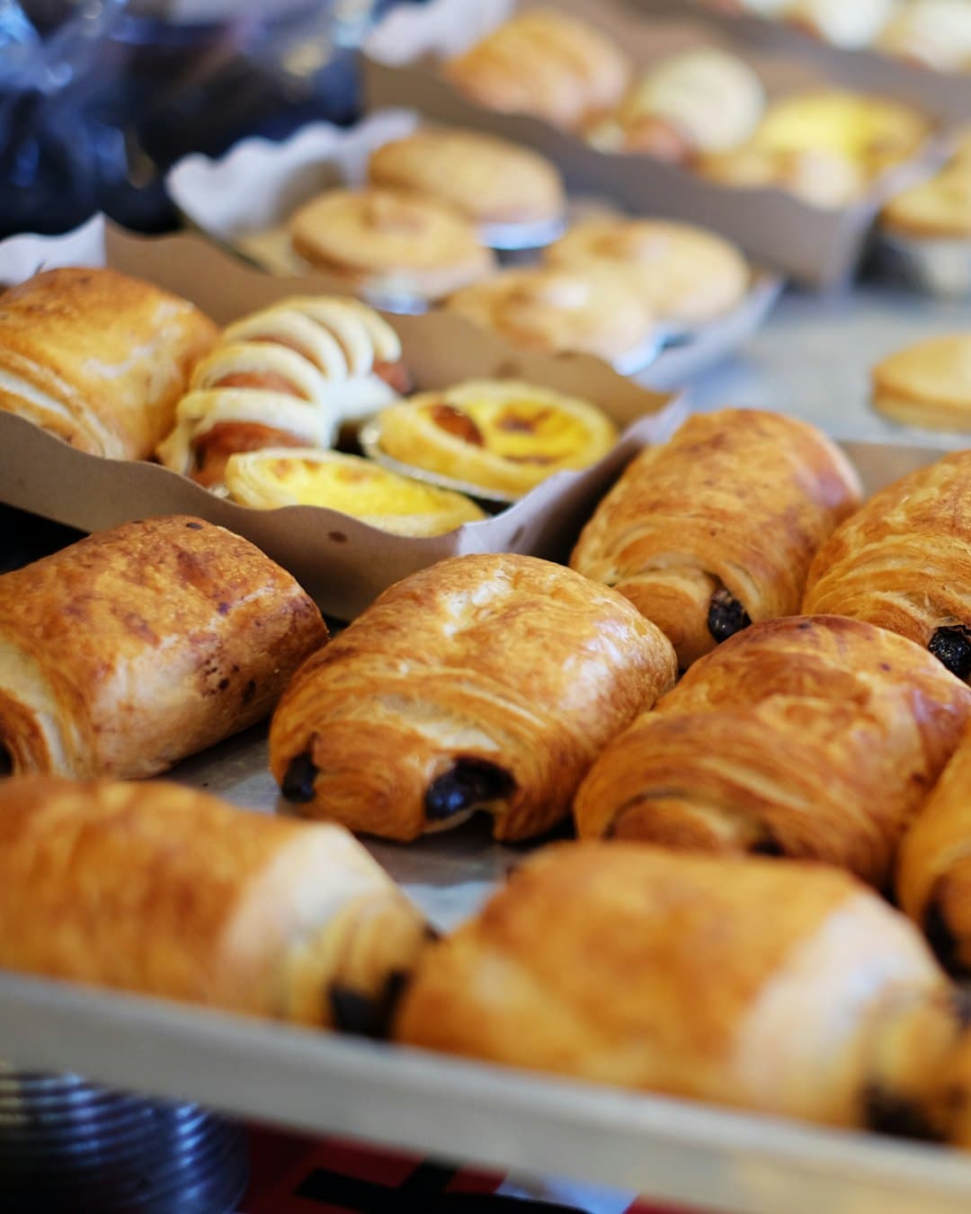 Trays of baked pastries