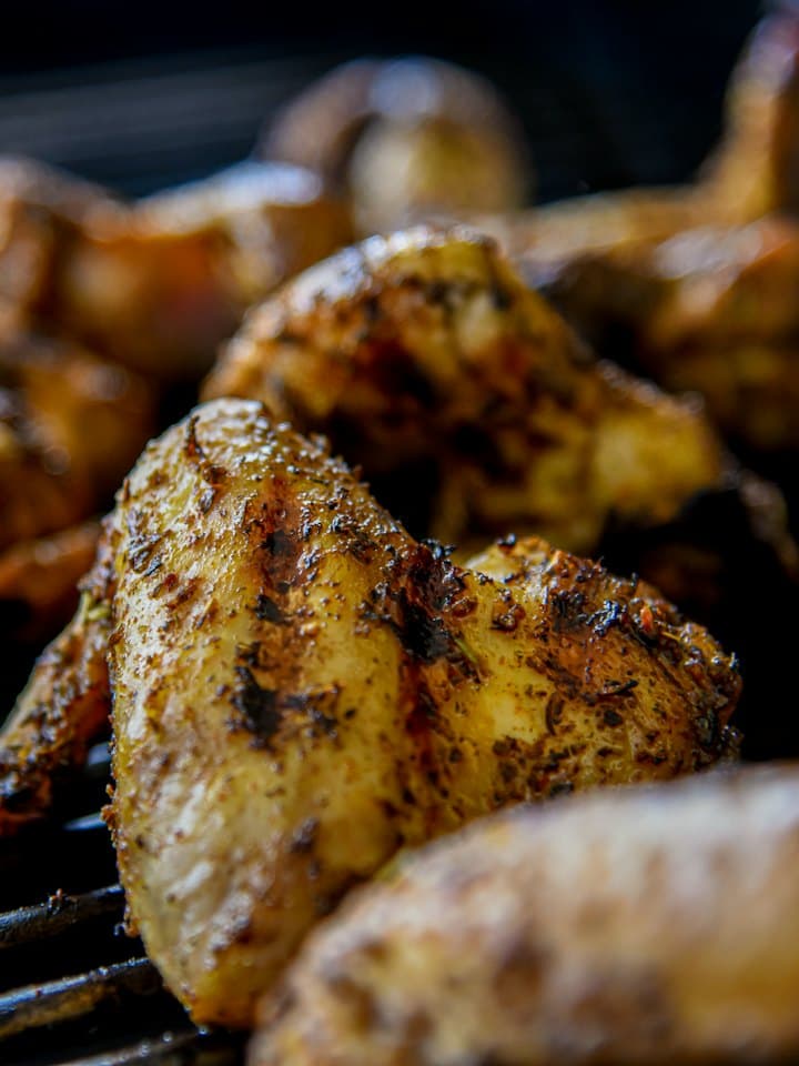 Meat on a hot grill